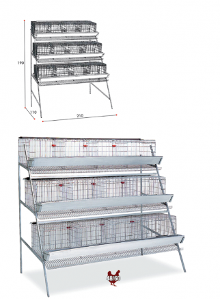 3 - 3 floor hen cage